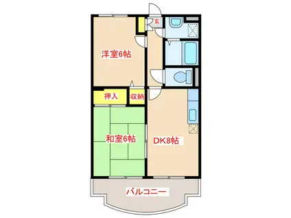 YSBLD IX(2DK/2階)の間取り写真