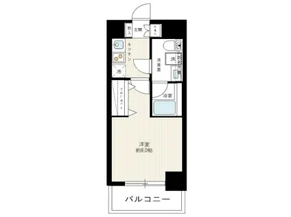 プレミアムキューブ三田(1K/9階)の間取り写真