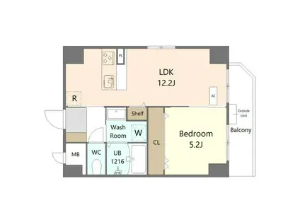 THE RESIDENCE SHINSAKAE(1LDK/8階)の間取り写真