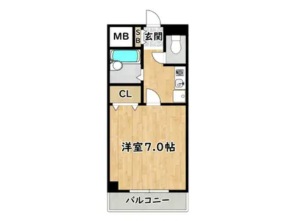 カーサグランテ竹島(1K/2階)の間取り写真