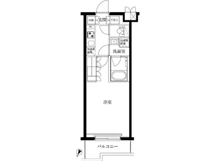 ルーブル蓮根弐番館(1K/3階)の間取り写真