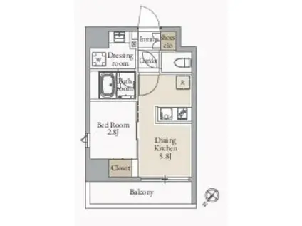 クレイノエヌズガーデンII(1K/2階)の間取り写真