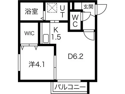 COSK美園(1LDK/4階)の間取り写真