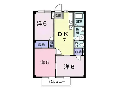 ニューシティ黒崎(3DK/2階)の間取り写真