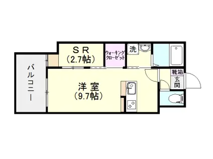 S-FORT鹿児島中央(ワンルーム/9階)の間取り写真