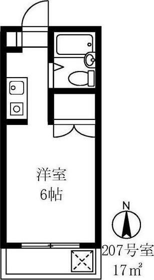アーバンソワール吉祥寺(ワンルーム/2階)の間取り写真