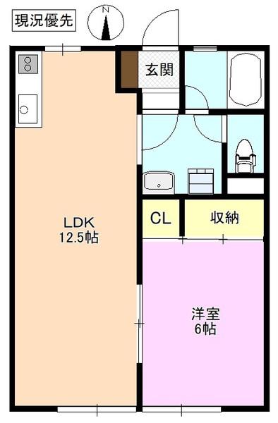 ハイツサンシティー(1LDK/2階)の間取り写真