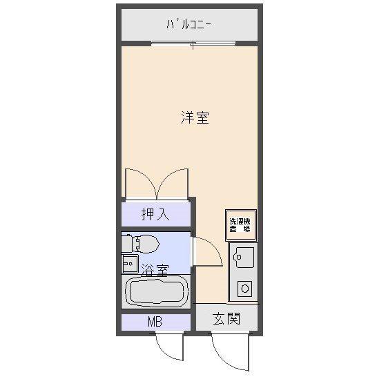 サンパレス南林間(ワンルーム/2階)の間取り写真