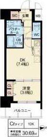 スプランディッド江坂III(1DK/5階)の間取り写真