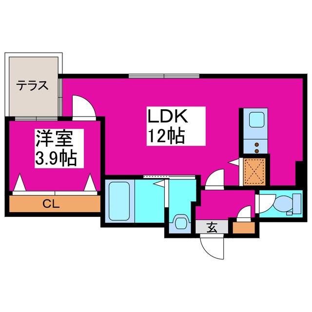 ARISTO北7条(1LDK/1階)の間取り写真