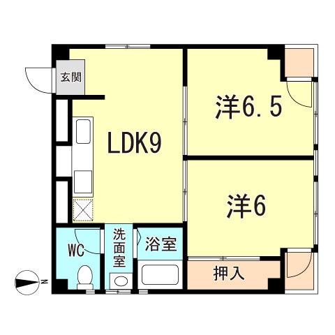 ブリーズ・ド・垂水(2LDK/2階)の間取り写真