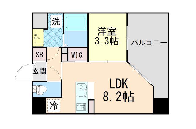 LIVEFLAT六甲桜口(1LDK/7階)の間取り写真
