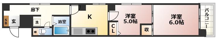 カーナビル(2K/3階)の間取り写真