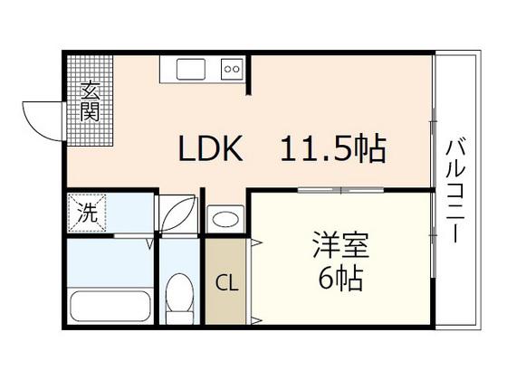 デュウオコート東雲本町(1LDK/4階)の間取り写真