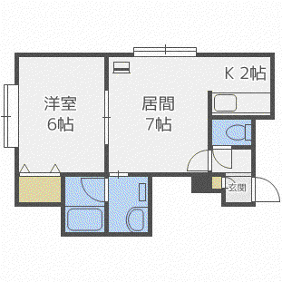 マクセル山鼻(1LDK/2階)の間取り写真