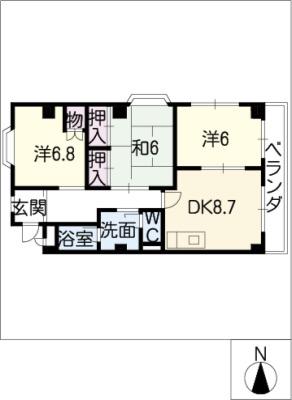 リバティーヒル乗鞍(3LDK/1階)の間取り写真