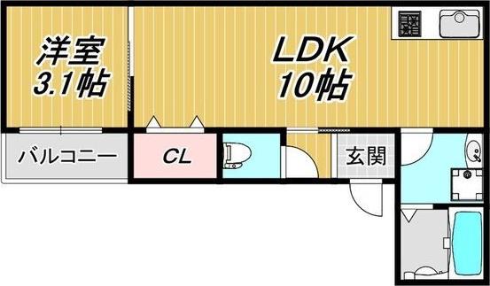 LECOCON刈谷(1LDK/3階)の間取り写真