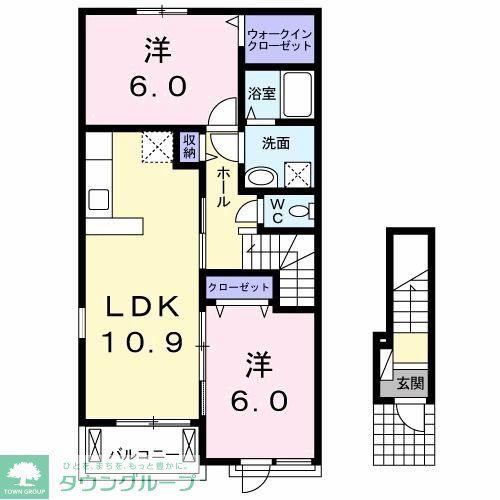 エルシアI(2LDK/2階)の間取り写真