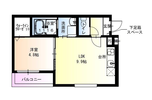 フジパレス春木駅西(1LDK/1階)の間取り写真