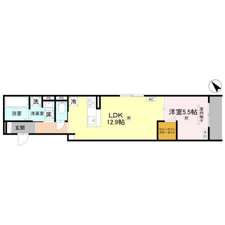PORTO SERENO(1LDK/1階)の間取り写真