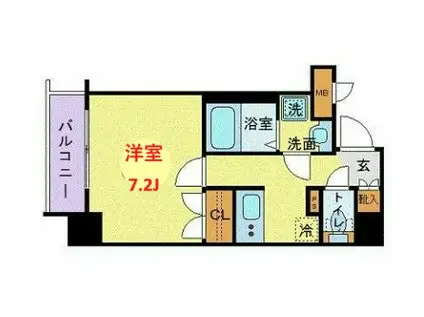 ロメック芝浦(1K/7階)の間取り写真