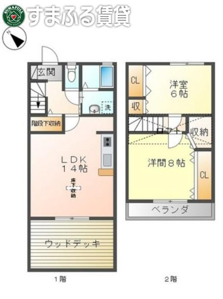 MマーガレットII(2LDK/1階)の間取り写真