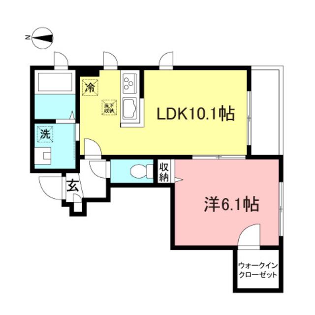 シャーメゾン経堂(1LDK/1階)の間取り写真