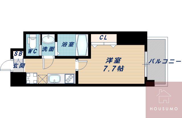 LUXE新大阪II(1K/5階)の間取り写真