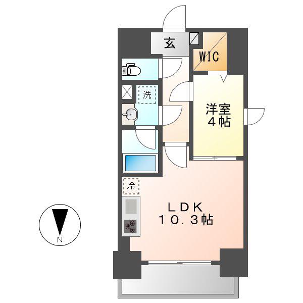 ルノンドームA(1LDK/7階)の間取り写真