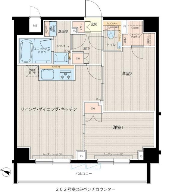 ルーブル中板橋六番館(2LDK/2階)の間取り写真