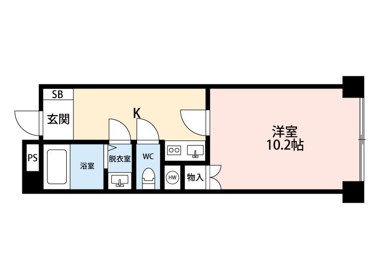 サンスクエア21(1K/2階)の間取り写真