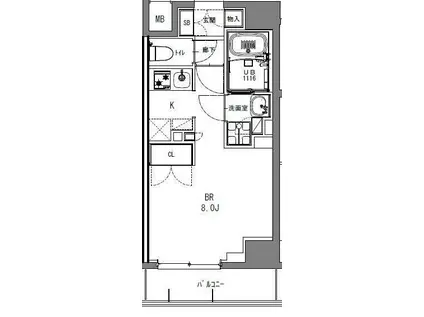 S-RESIDENCE日本橋馬喰町(1K/5階)の間取り写真