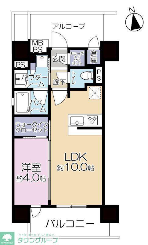 グローベル川崎 ミッドスクエア(1LDK/11階)の間取り写真