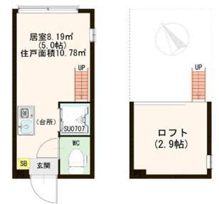 ハーモニーテラス南砂III(ワンルーム/1階)の間取り写真