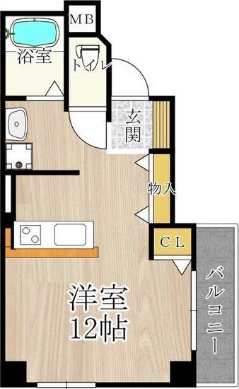 PSマンション中加賀屋(1K/2階)の間取り写真