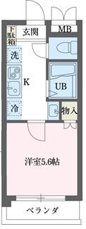 ゼルコバハイツ(1K/1階)の間取り写真