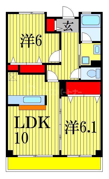 グランシャリオ(2LDK/3階)の間取り写真