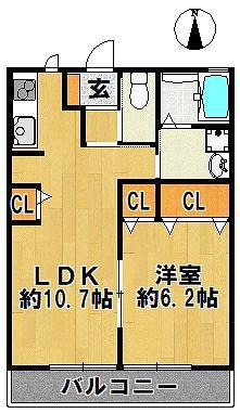 CEST MOI(1LDK/1階)の間取り写真