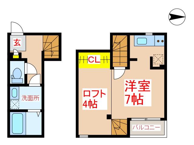 ボアソルテ(1SK/1階)の間取り写真