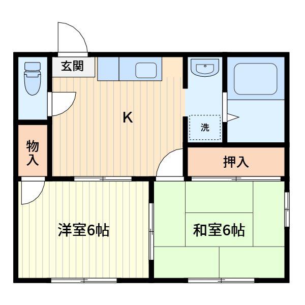 メゾン 南前川 B(2K/1階)の間取り写真