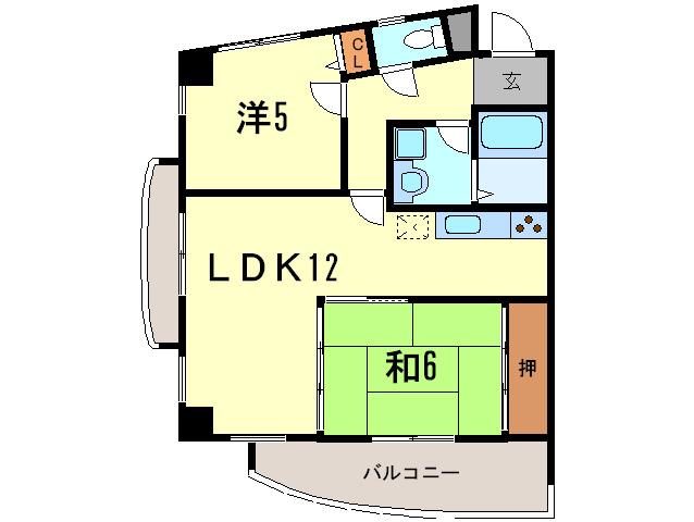 コンフォール(2LDK/2階)の間取り写真