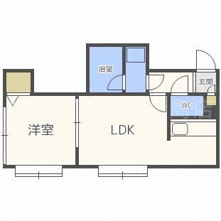 RS澄川(1DK/1階)の間取り写真