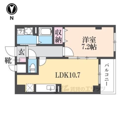エアリー US Ⅱ(1LDK/3階)の間取り写真