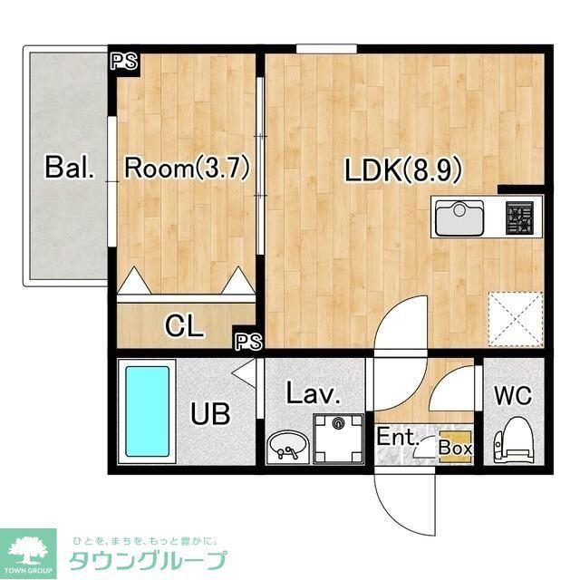 ジーメゾン伊勢原デルタ(1LDK/1階)の間取り写真