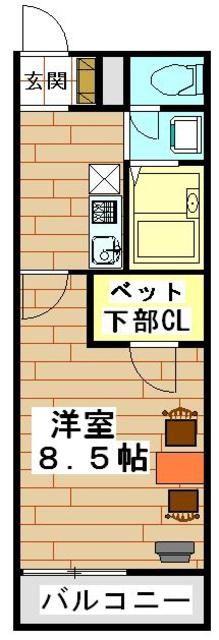 レオパレスヨネザワ(1K/2階)の間取り写真