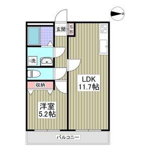 リブレス金町東水元 旧 第六竹石マンション(1LDK/1階)の間取り写真