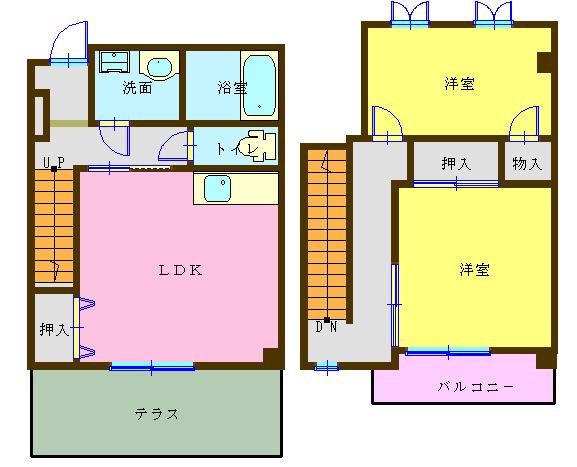 ラフィーネ(2LDK/1階)の間取り写真