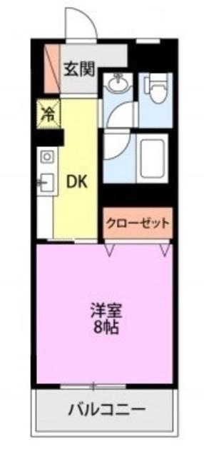 ロイヤルパレス子安(1K/2階)の間取り写真