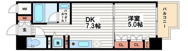セイワパレス大手通(1DK/11階)の間取り写真