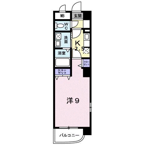 レガート元町(1K/7階)の間取り写真